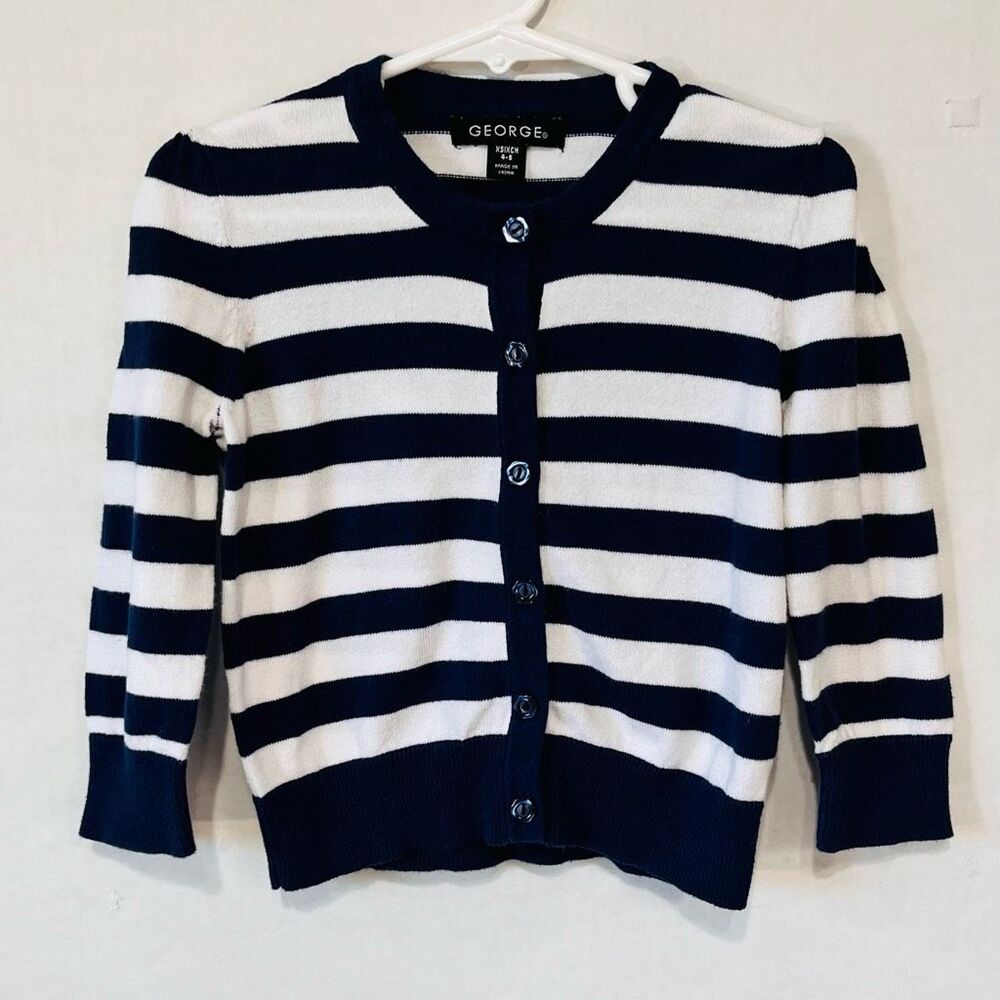 George Girls Striped Cardigan   Sz XS 4-5   EUC